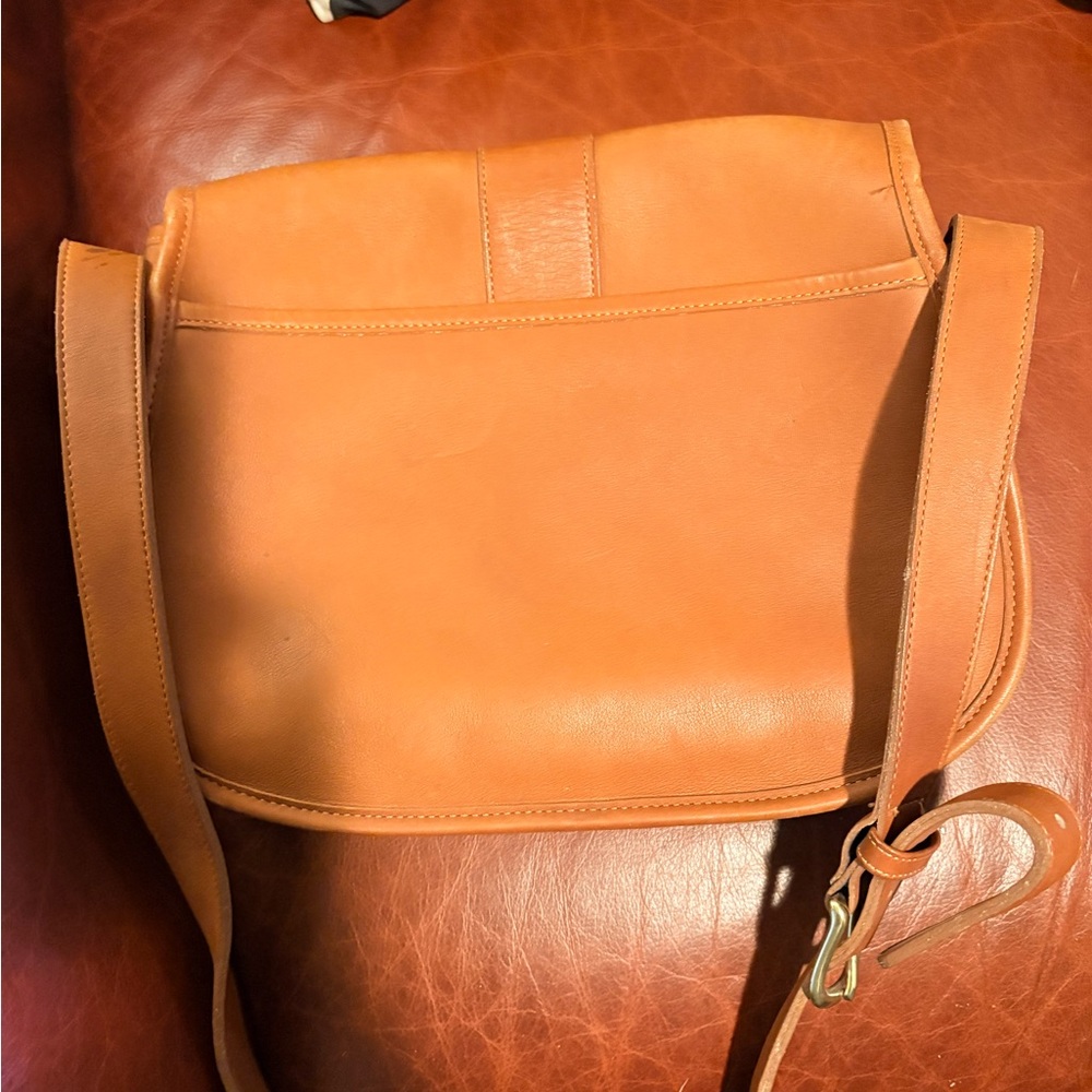 Coach Brown Leather Satchel with Gold Accents - Picture 5 of 6